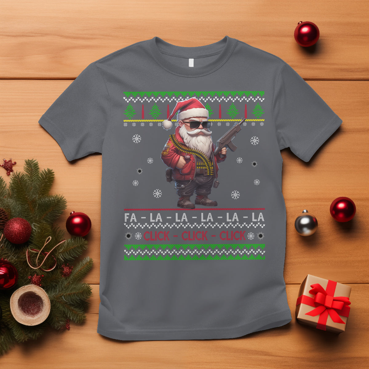 christmas-t-shirt-santa-claus-gun-click-click-sing-fa-la-la-la