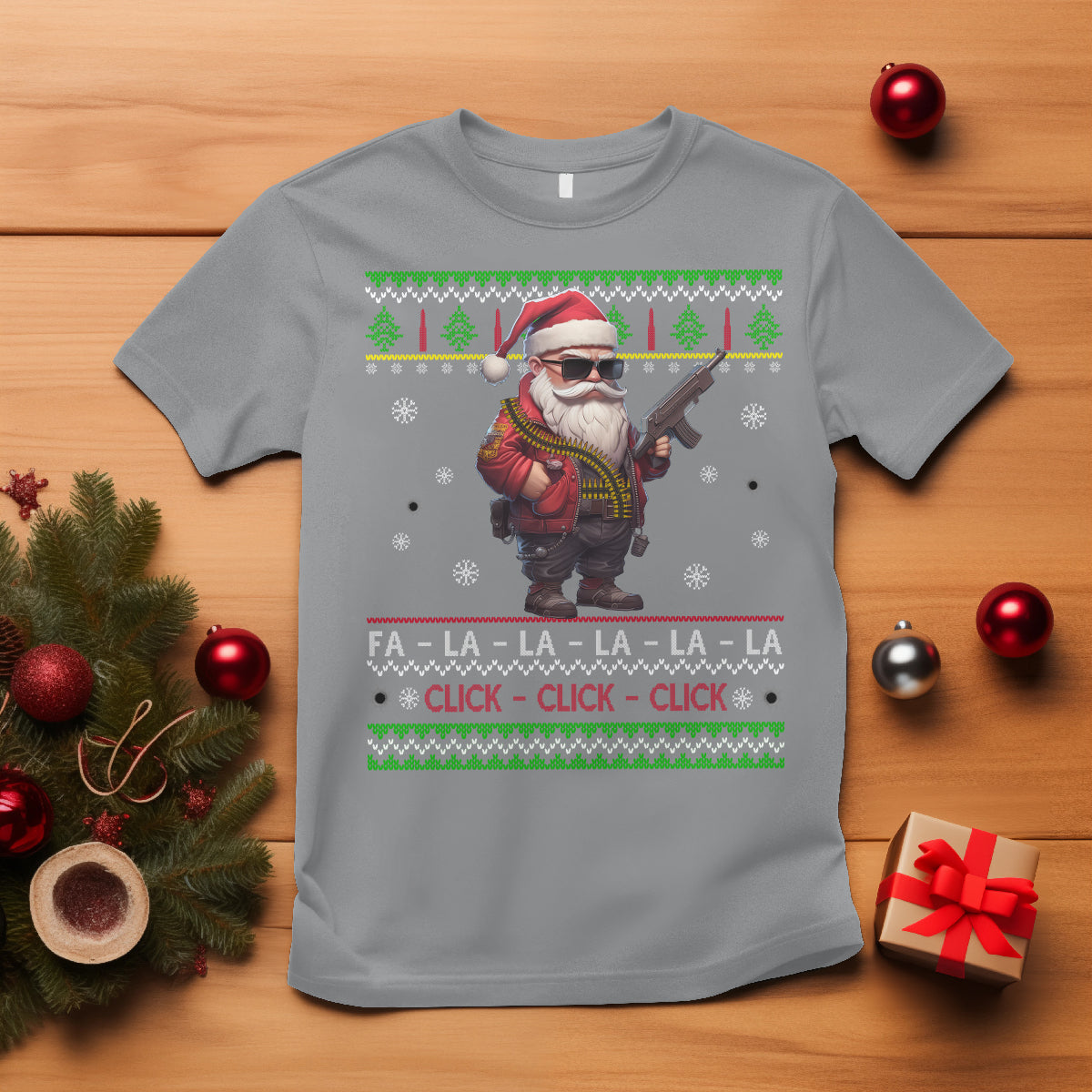 christmas-t-shirt-santa-claus-gun-click-click-sing-fa-la-la-la