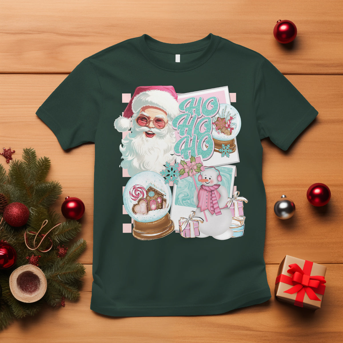 christmas-t-shirt-vintage-pink-santa-claus-ho-ho-ho