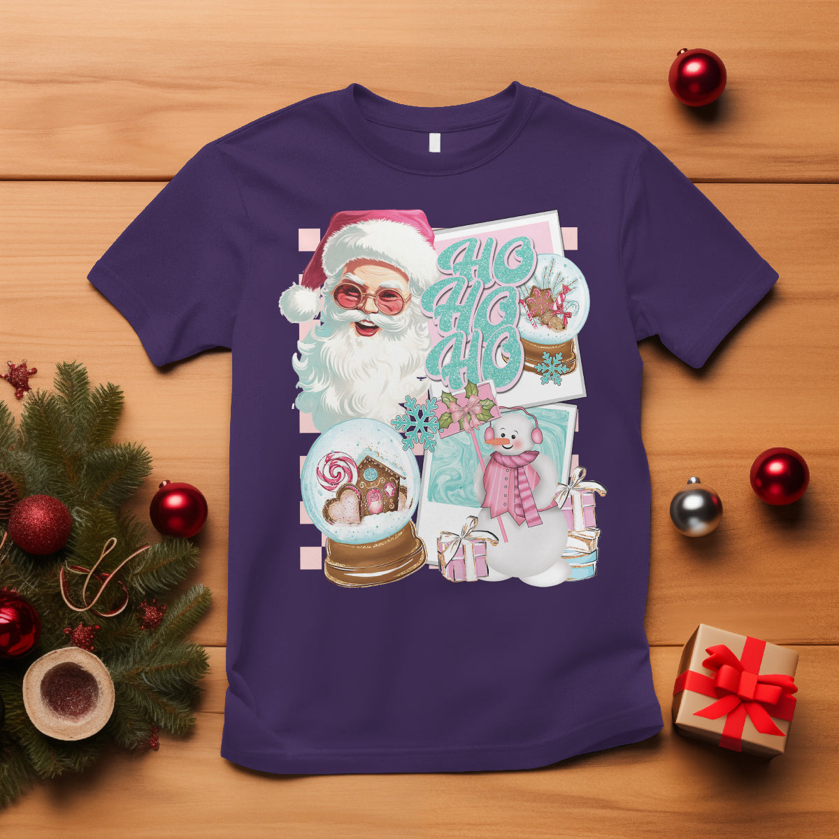 christmas-t-shirt-vintage-pink-santa-claus-ho-ho-ho