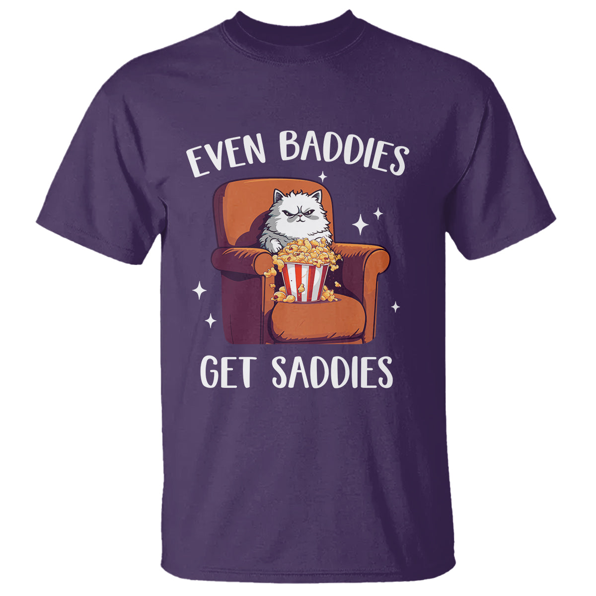 even-baddies-get-saddies-meme-cat-funny-t-shirt