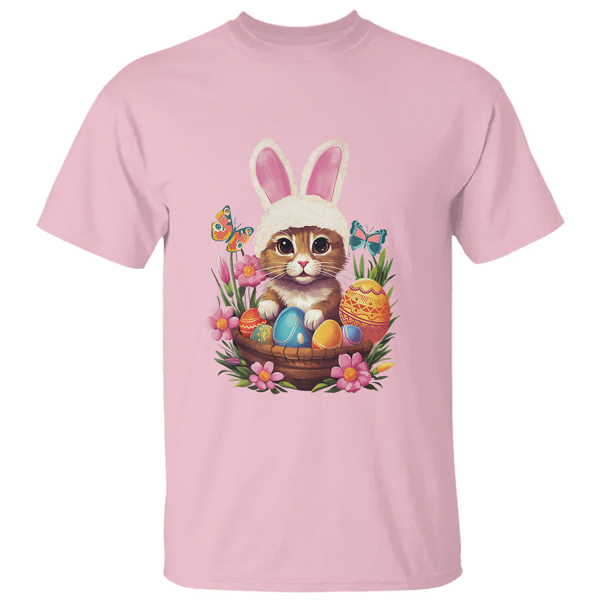 easter-day-t-shirt-cute-bunny-cat-lover-eggs-basket