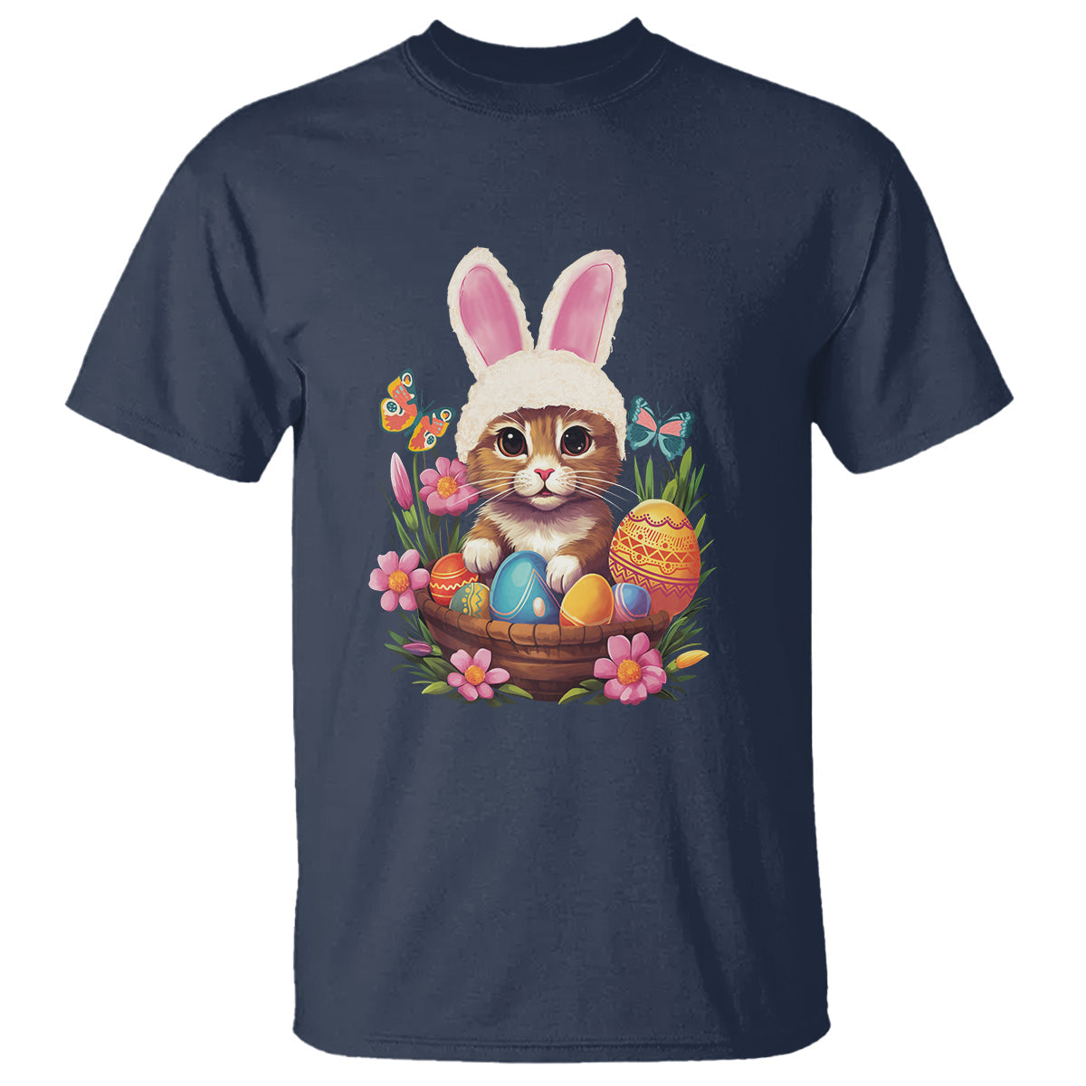 easter-day-t-shirt-cute-bunny-cat-lover-eggs-basket