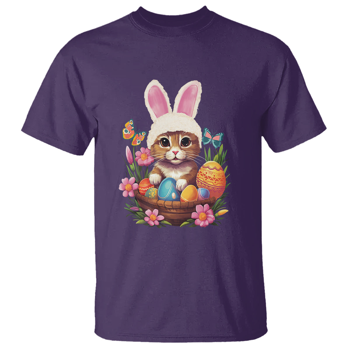 easter-day-t-shirt-cute-bunny-cat-lover-eggs-basket