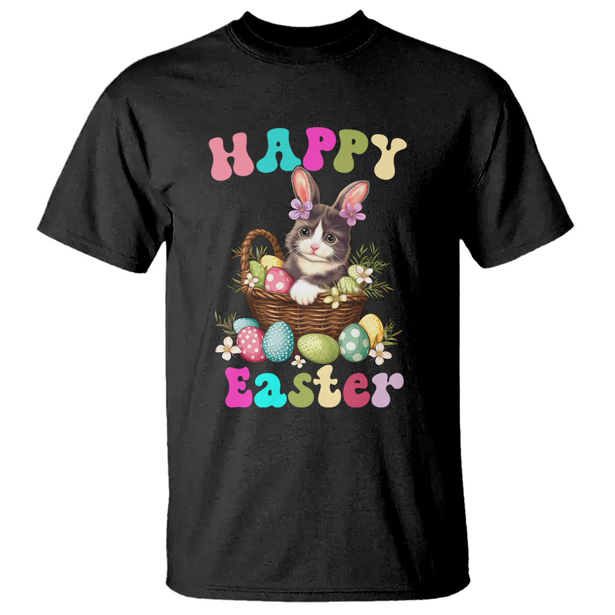 easter-day-t-shirt-cute-cat-bunny-costume-egg-basket