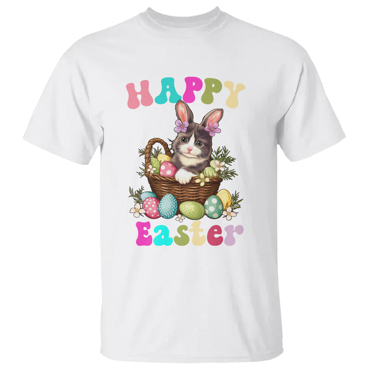 easter-day-t-shirt-cute-cat-bunny-costume-egg-basket