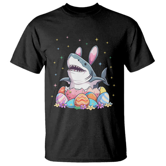 easter-day-cute-bunny-shark-egg-basket-t-shirt