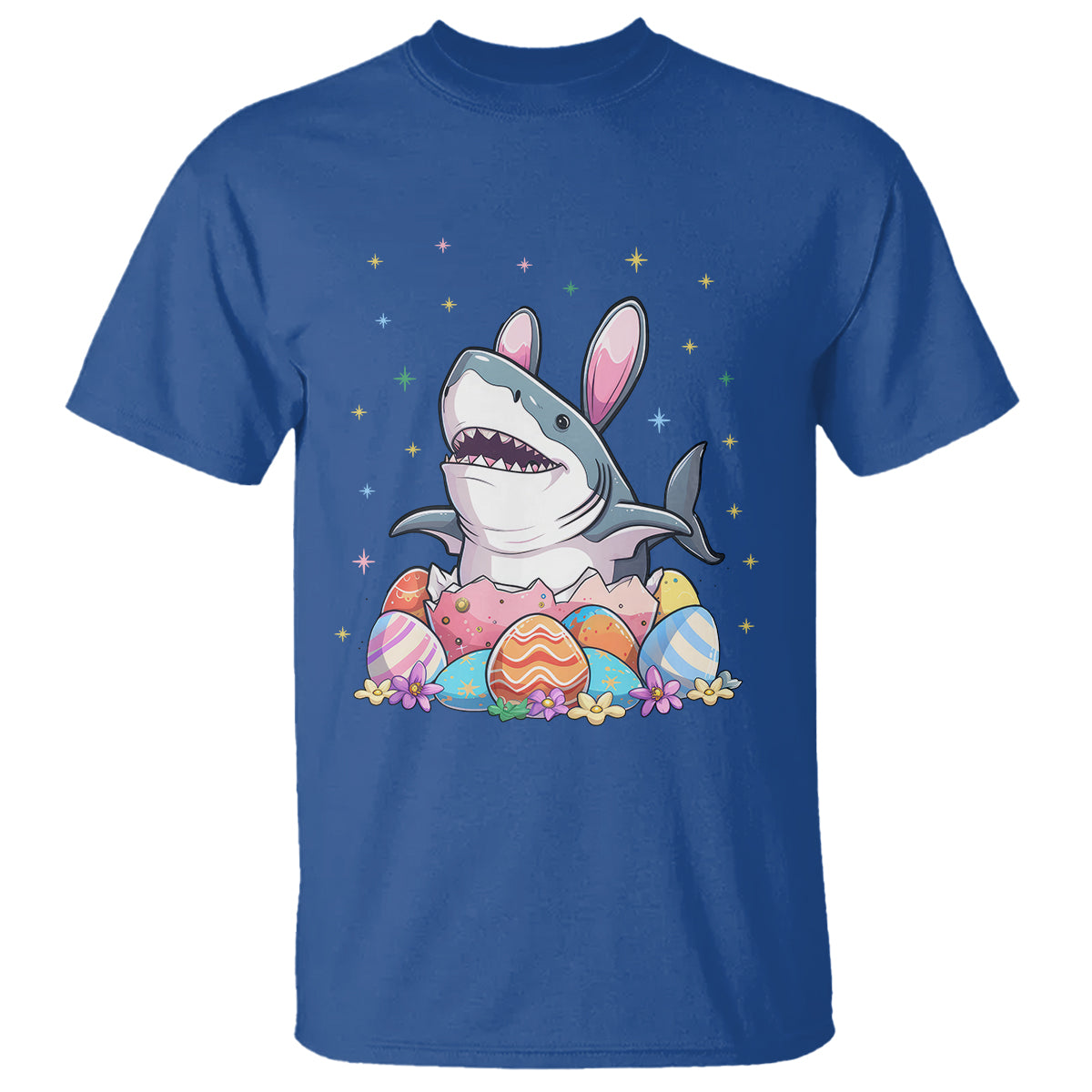 easter-day-cute-bunny-shark-egg-basket-t-shirt