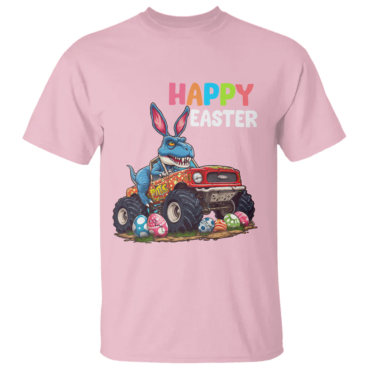 happy-easter-day-t-shirt-bunny-dinosaur-riding-monster-truck-hunting-egg