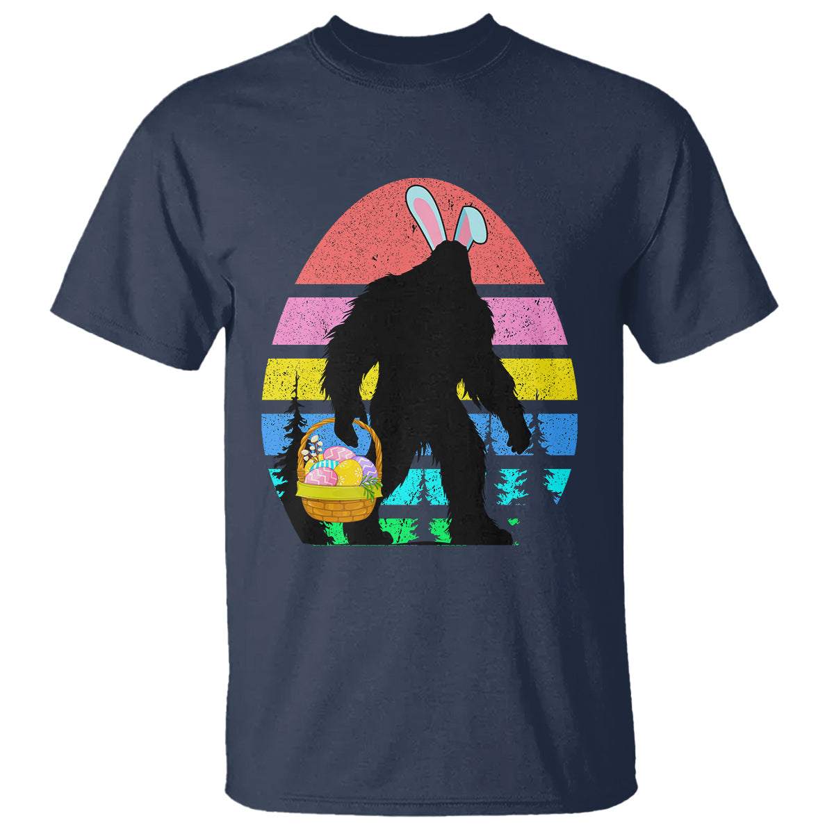 easter-day-funny-bigfoot-bunny-egg-basket-t-shirt