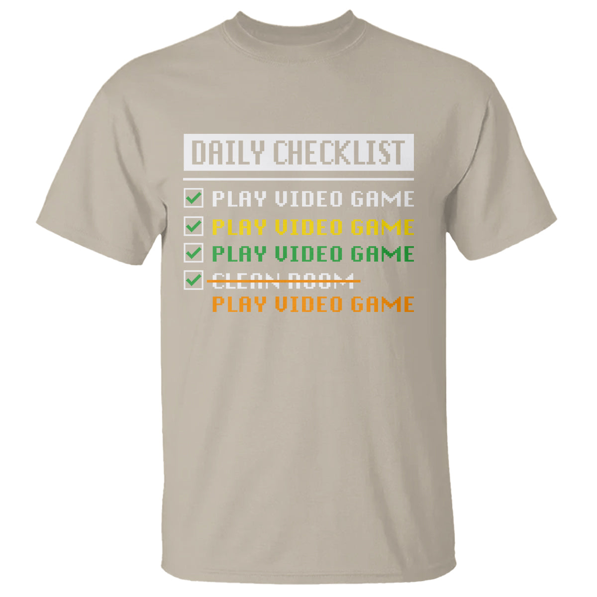 gamer-t-shirt-daily-checklist-play-video-game