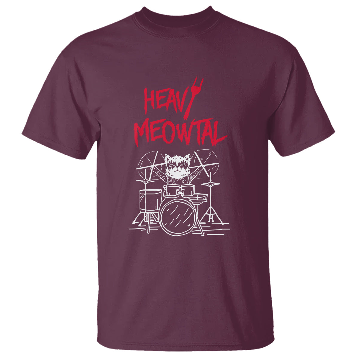 heavy-metal-t-shirt-cat-drummer-meowtal-rock-drum-band