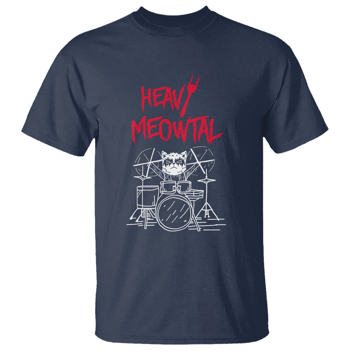 heavy-metal-t-shirt-cat-drummer-meowtal-rock-drum-band