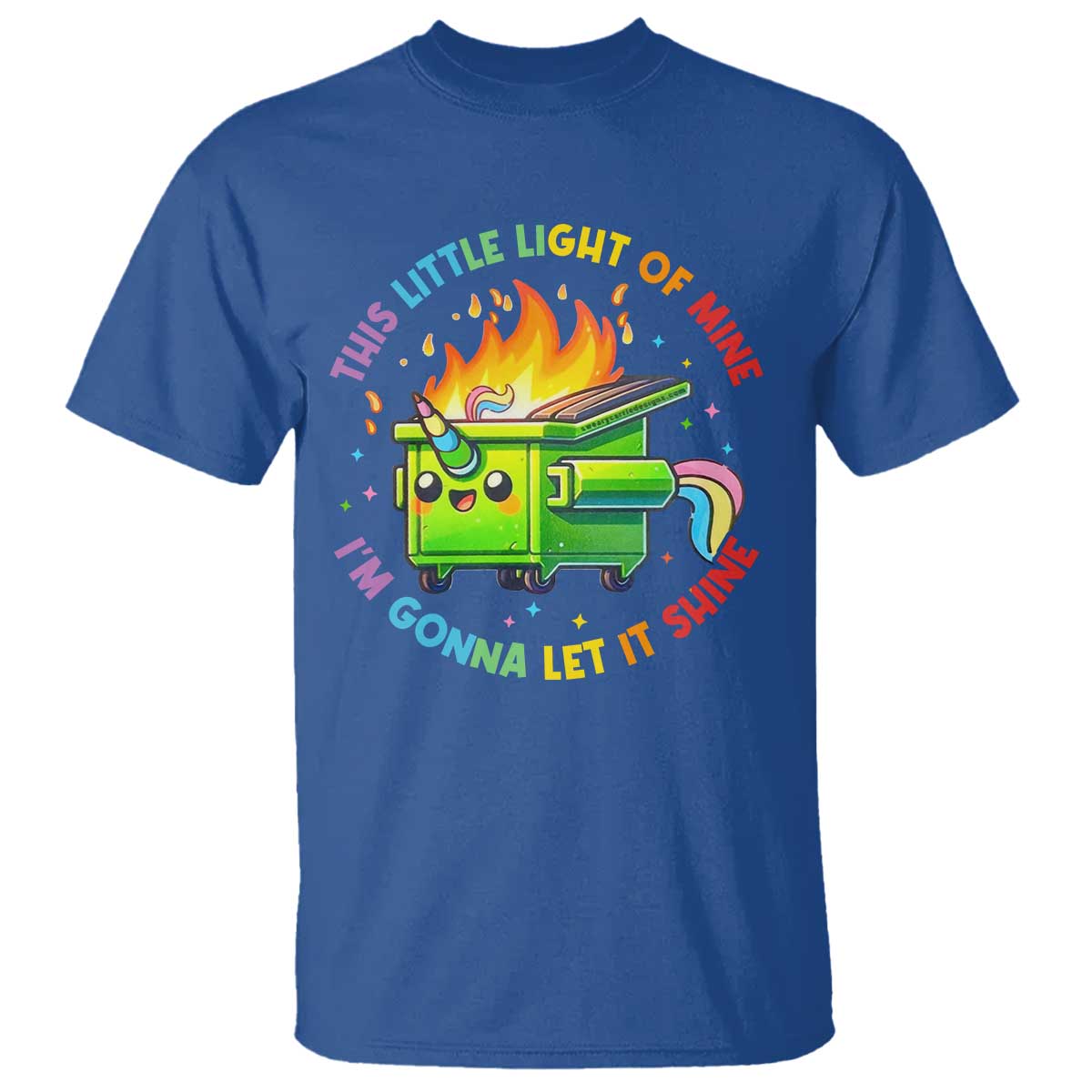 funny-xmas-dumpster-fire-t-shirt-this-little-light-of-mine-unicorn-rainbow