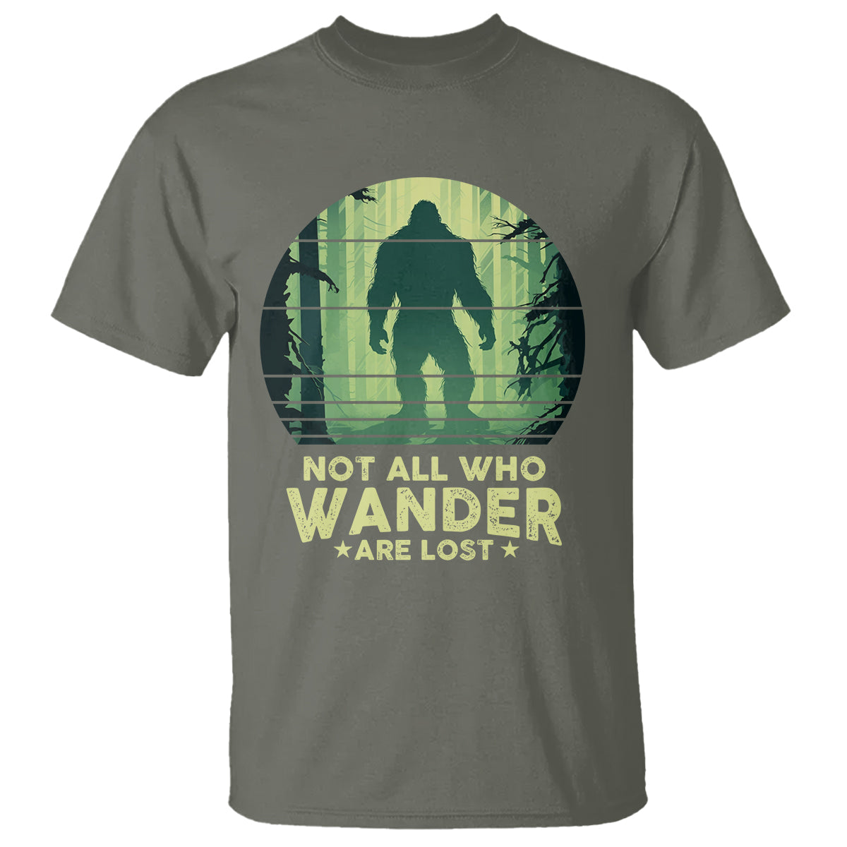 bigfoot-t-shirt-not-all-who-wander-are-lost-sasquatch