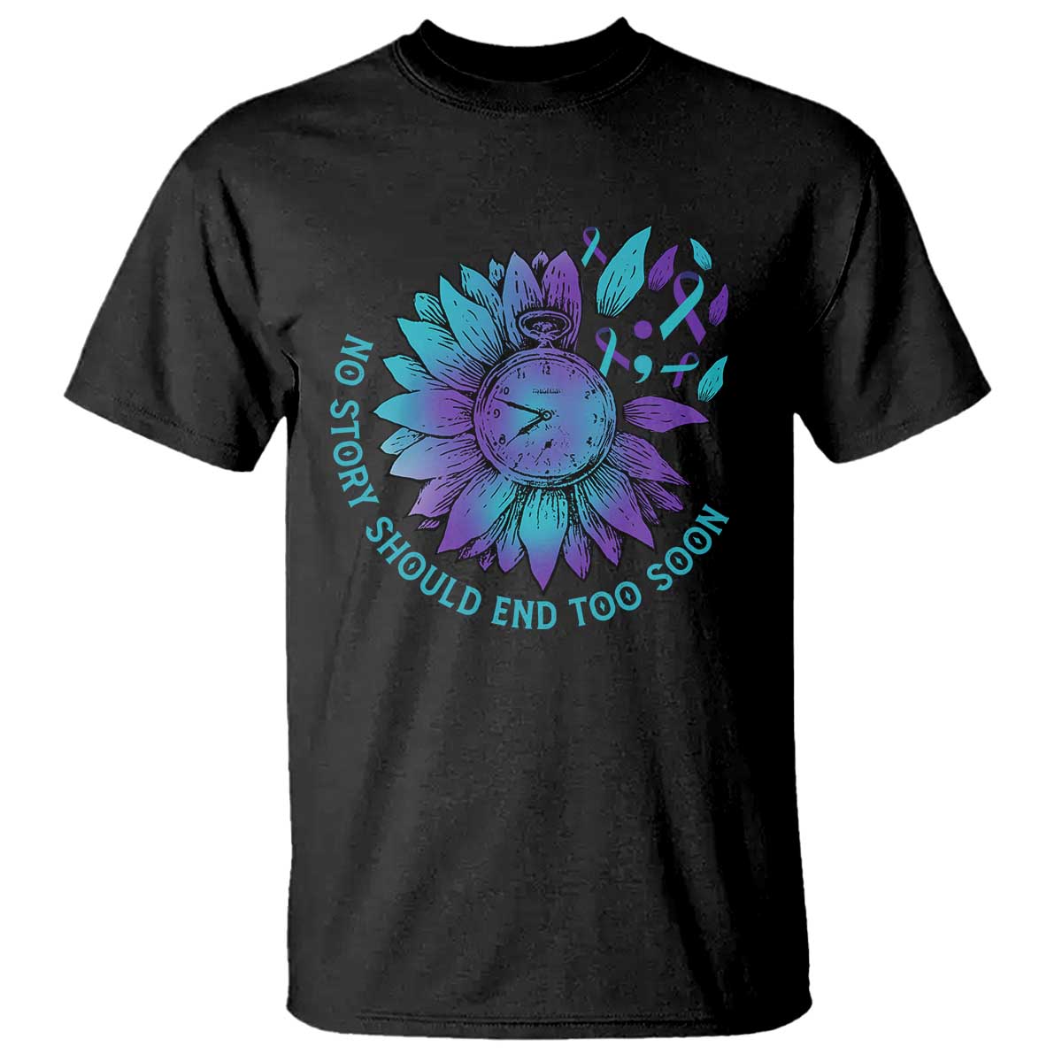 no-story-should-end-too-soon-sunflower-suicide-prevention-t-shirt