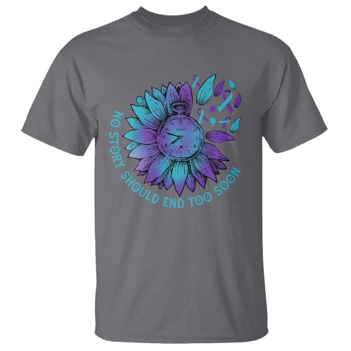 no-story-should-end-too-soon-sunflower-suicide-prevention-t-shirt