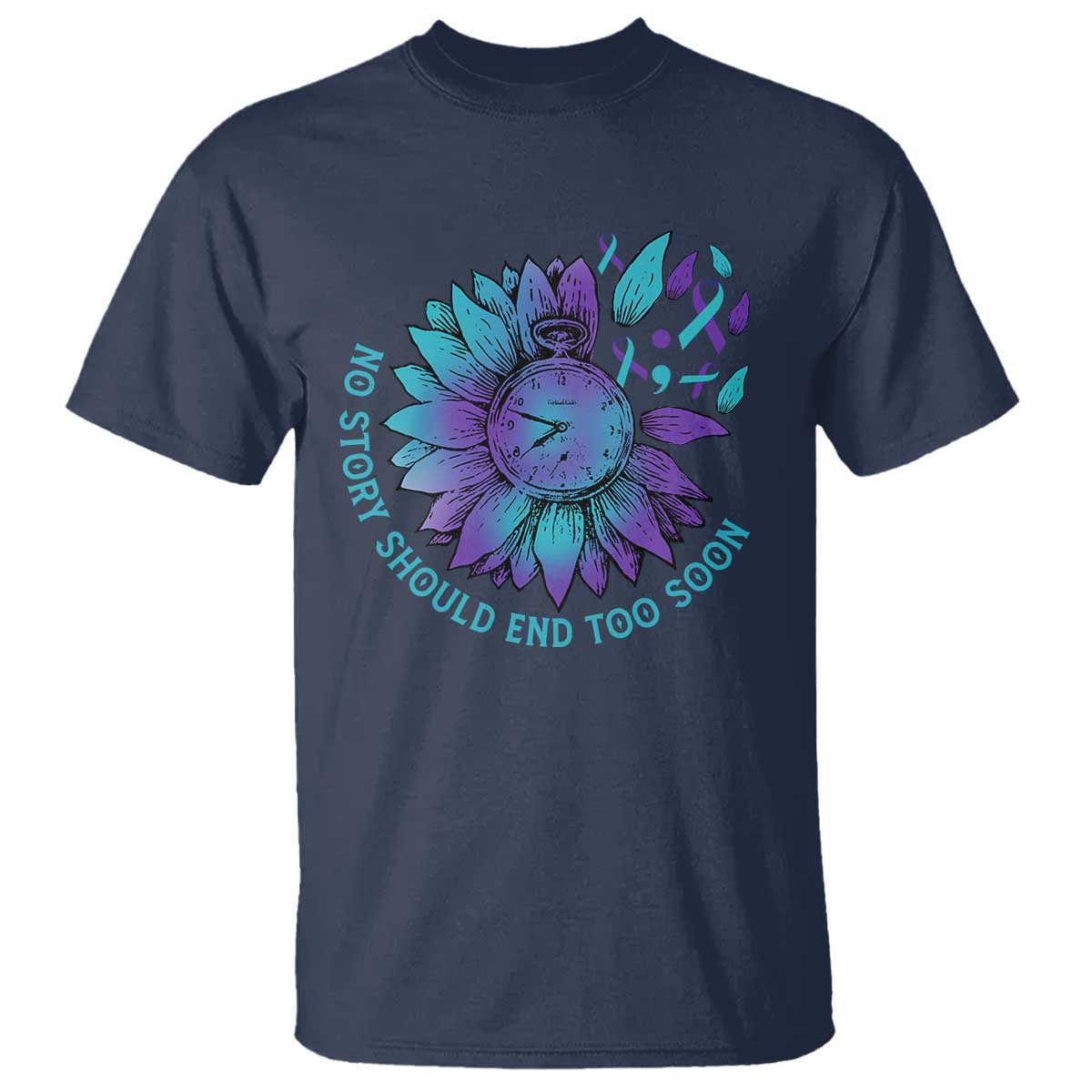 no-story-should-end-too-soon-sunflower-suicide-prevention-t-shirt