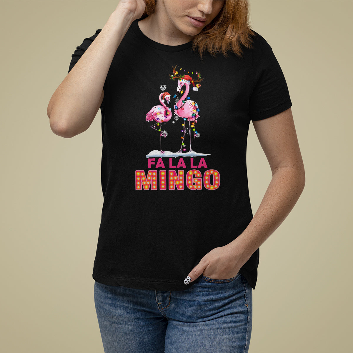 fa-la-la-mingo-flamingo-hawaiian-retro-christmas-t-shirt