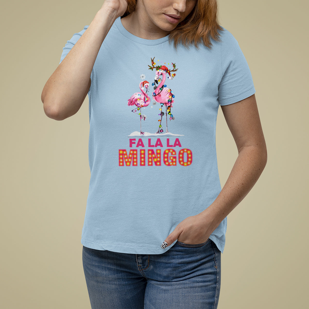 fa-la-la-mingo-flamingo-hawaiian-retro-christmas-t-shirt