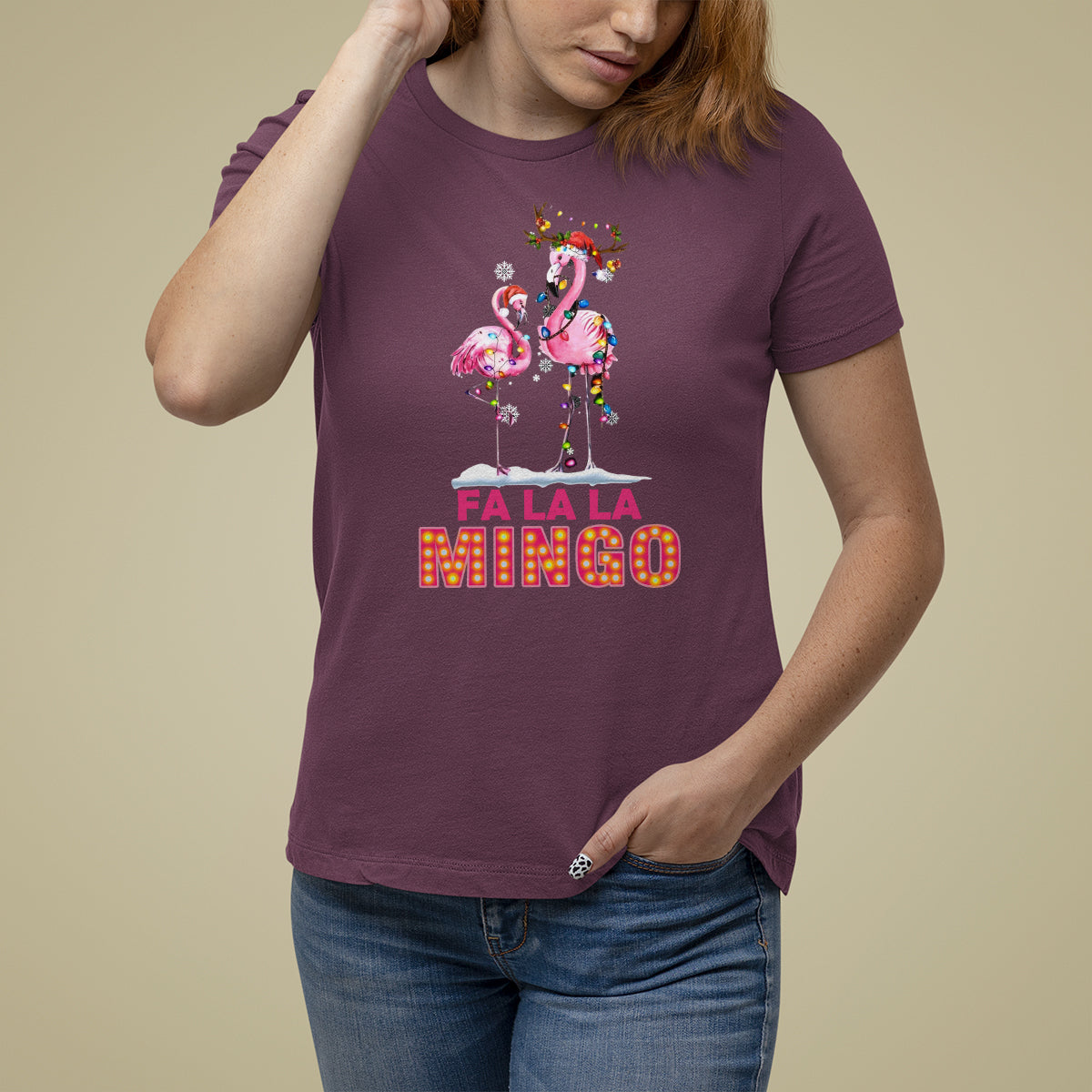 fa-la-la-mingo-flamingo-hawaiian-retro-christmas-t-shirt
