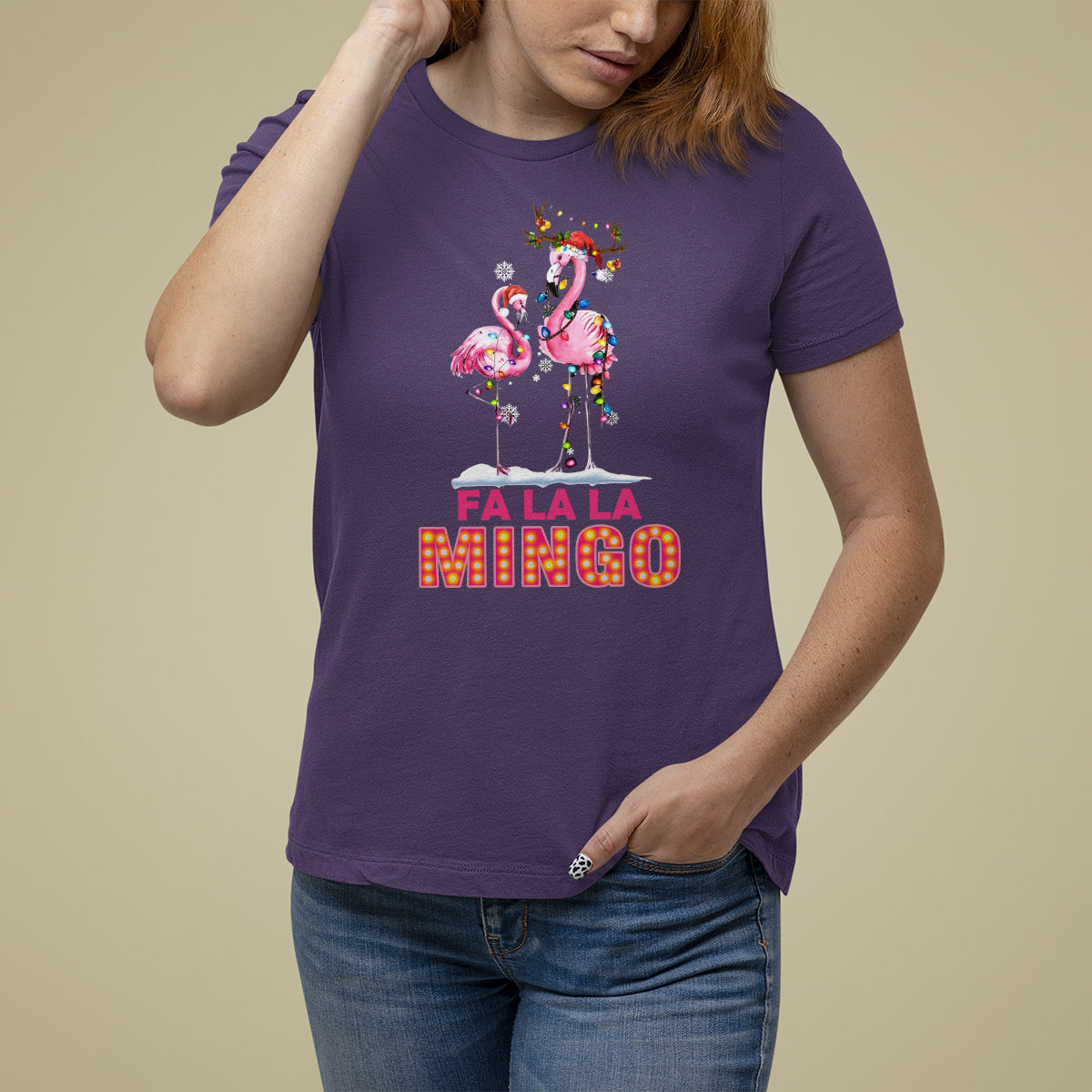 fa-la-la-mingo-flamingo-hawaiian-retro-christmas-t-shirt