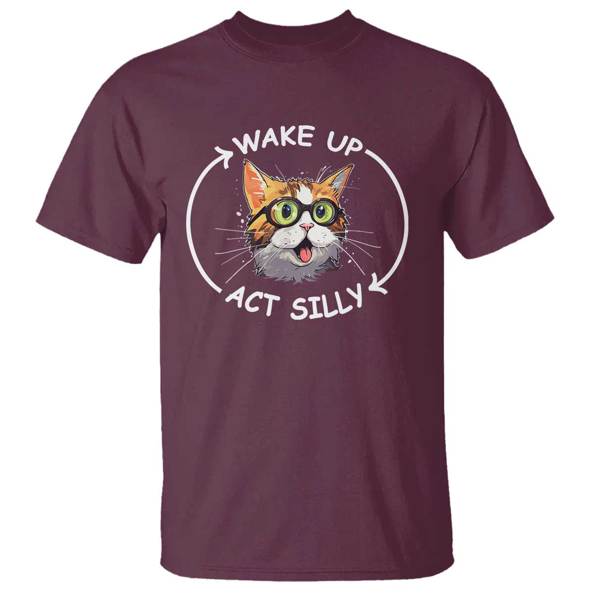 funny-cat-meme-t-shirt-wake-up-act-silly