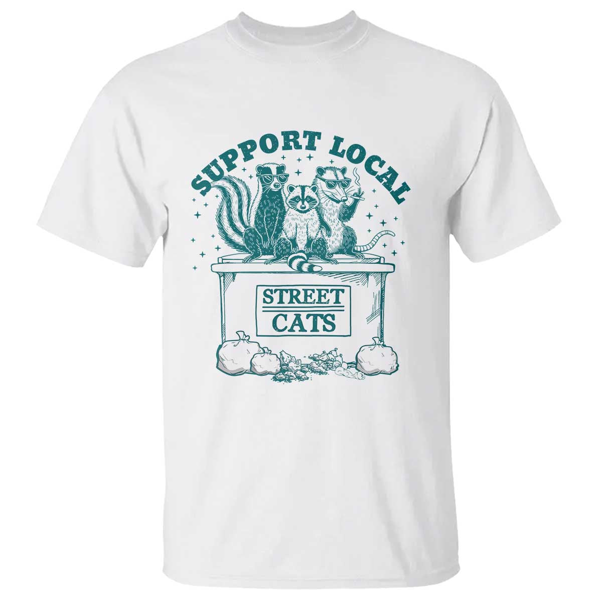 funny-support-local-street-cat-t-shirt-raccoon-opossum-skunk-garbage-crew