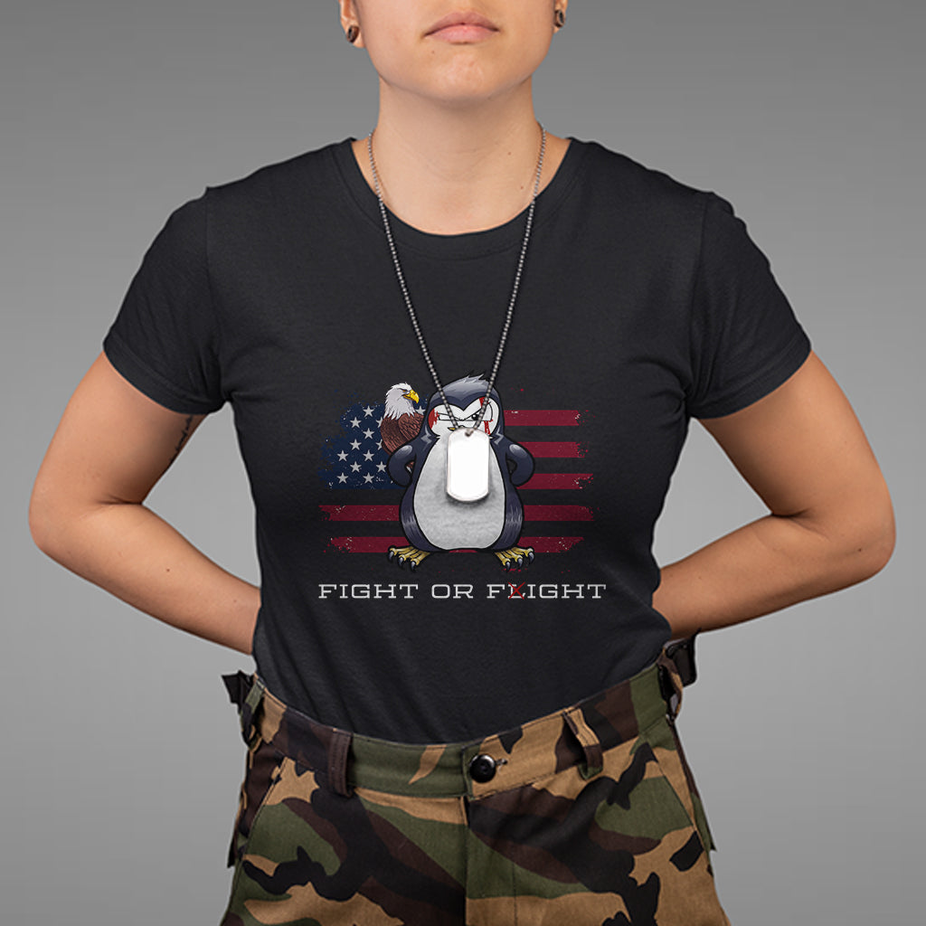 fight-or-flight-meme-cool-penguin-pun-patriotic-us-flag-t-shirt-1