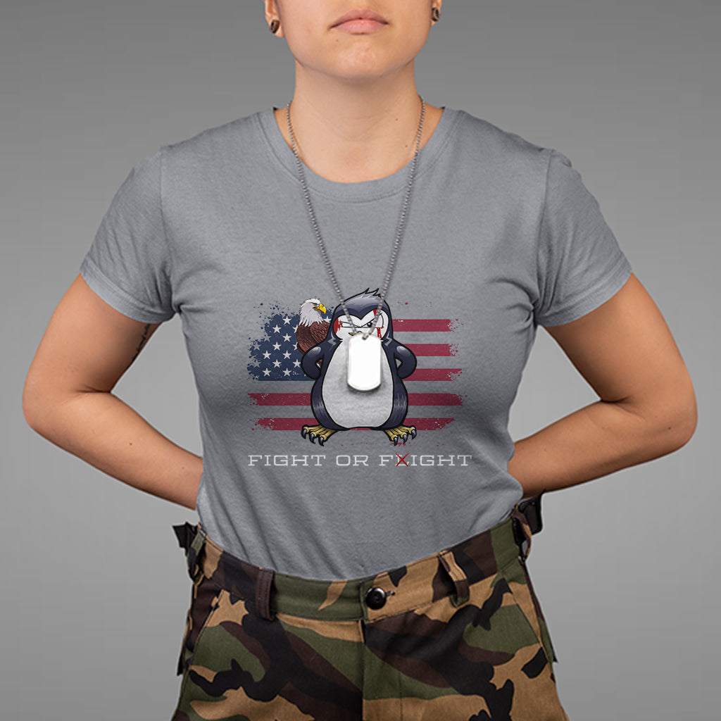 fight-or-flight-meme-cool-penguin-pun-patriotic-us-flag-t-shirt-1