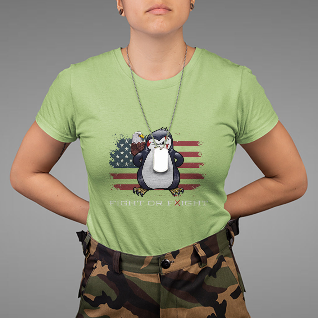 fight-or-flight-meme-cool-penguin-pun-patriotic-us-flag-t-shirt-1