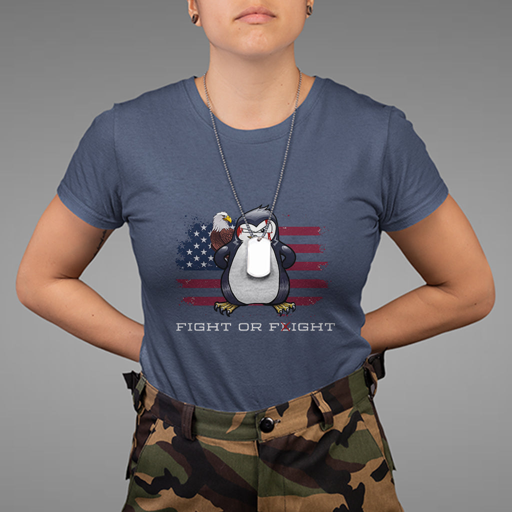 fight-or-flight-meme-cool-penguin-pun-patriotic-us-flag-t-shirt-1