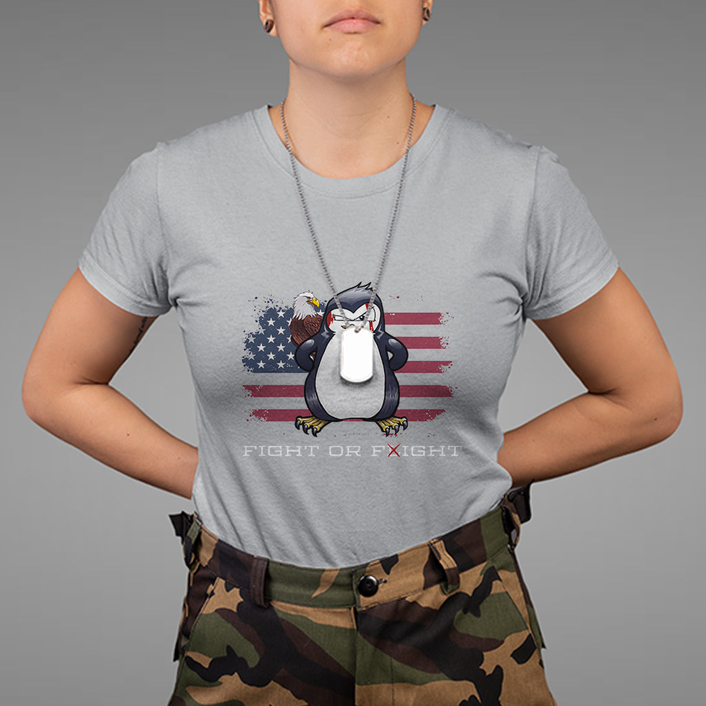 fight-or-flight-meme-cool-penguin-pun-patriotic-us-flag-t-shirt-1