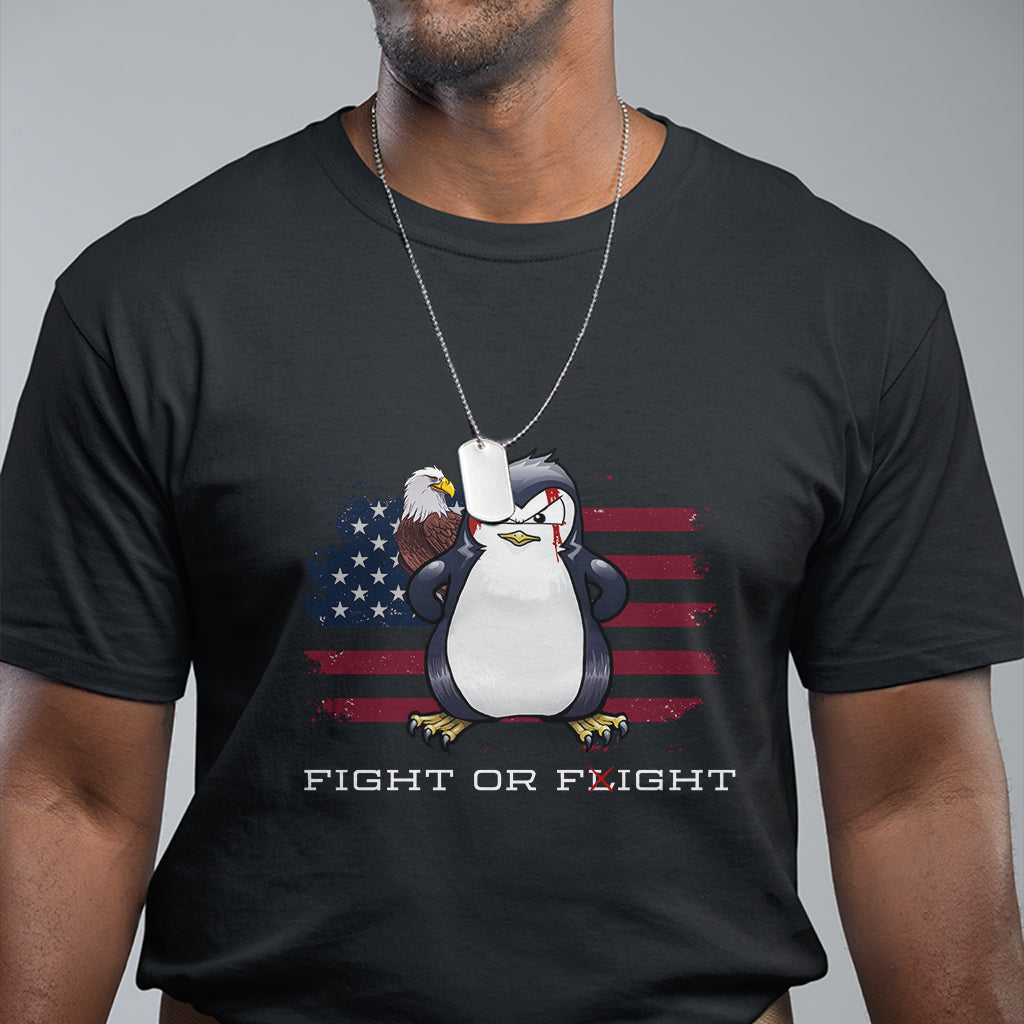 fight-or-flight-meme-cool-penguin-pun-patriotic-us-flag-t-shirt