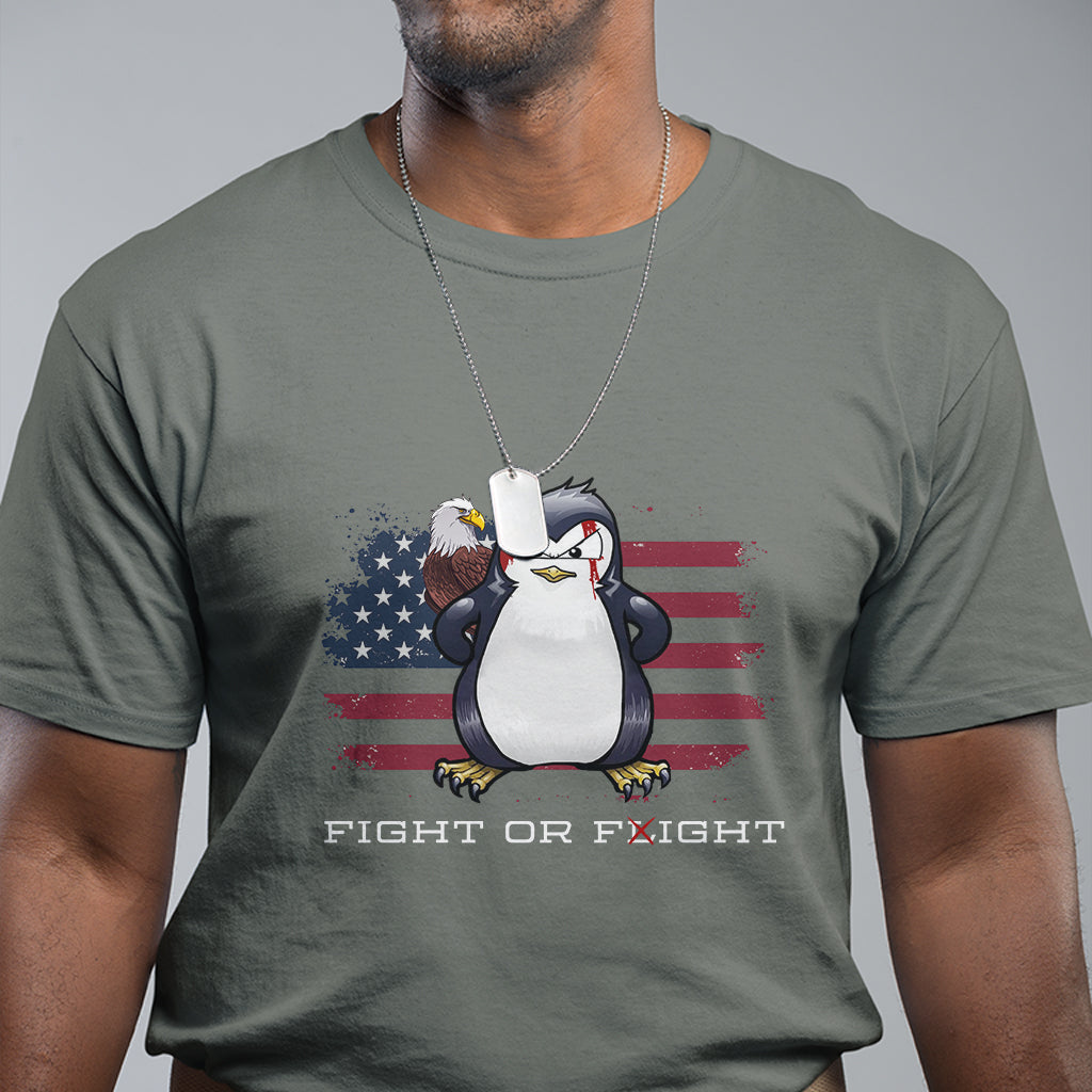fight-or-flight-meme-cool-penguin-pun-patriotic-us-flag-t-shirt