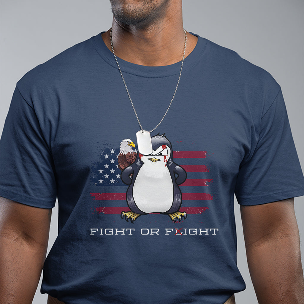 fight-or-flight-meme-cool-penguin-pun-patriotic-us-flag-t-shirt