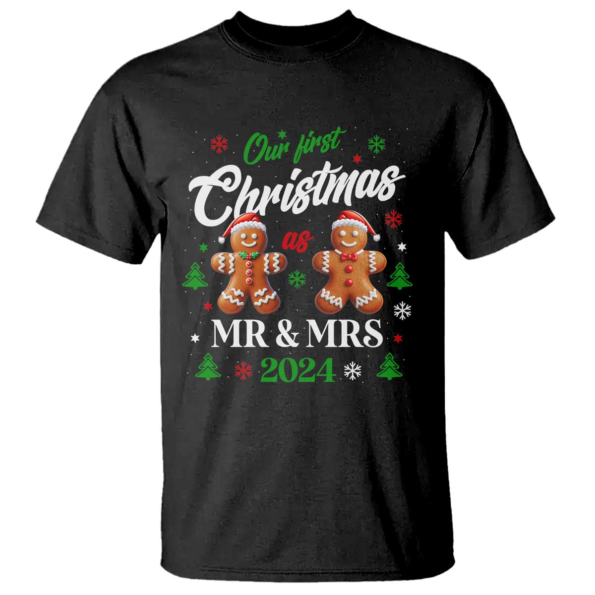 our-first-christmas-as-mr-mrs-2024-t-shirt-cute-gingerbread-couple