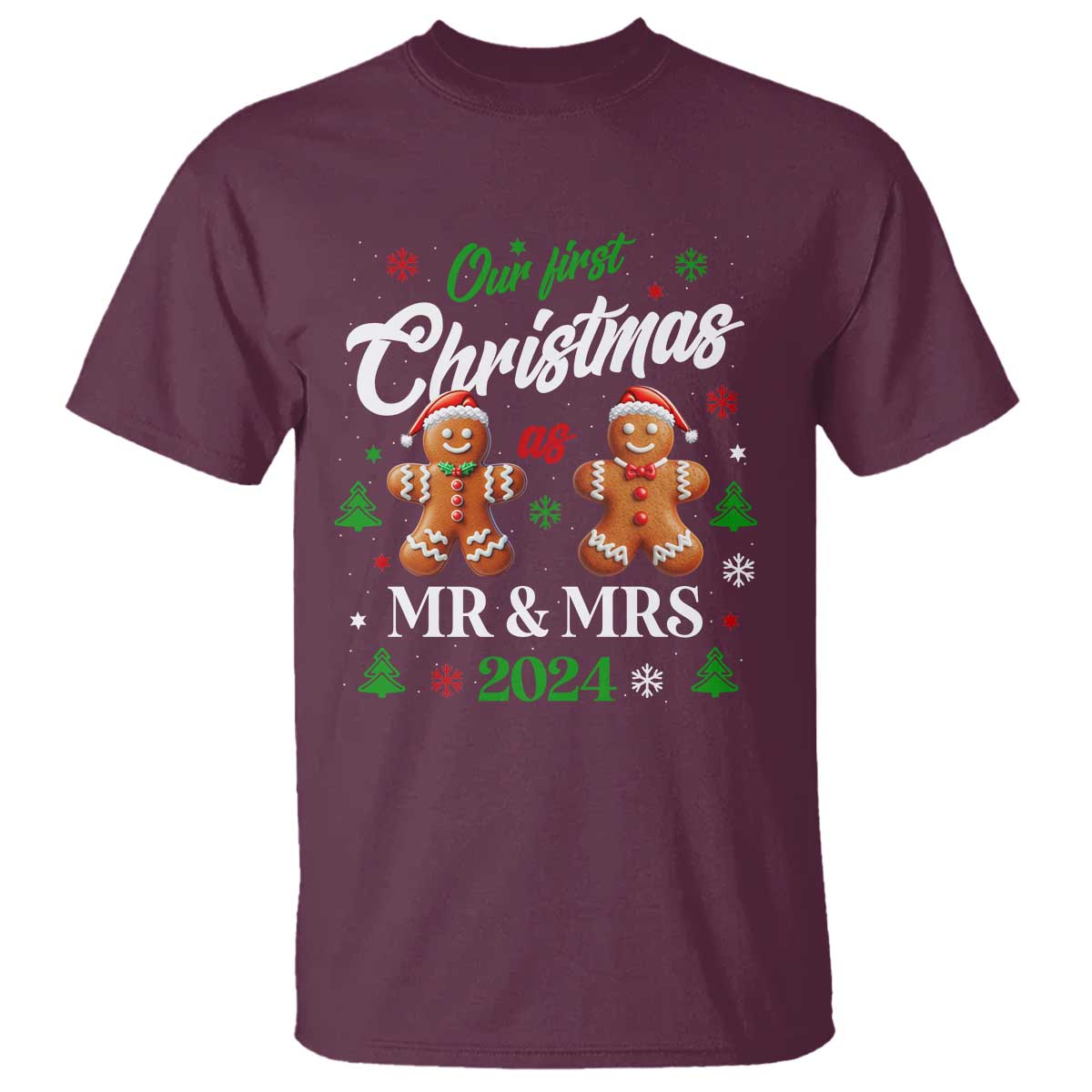 our-first-christmas-as-mr-mrs-2024-t-shirt-cute-gingerbread-couple