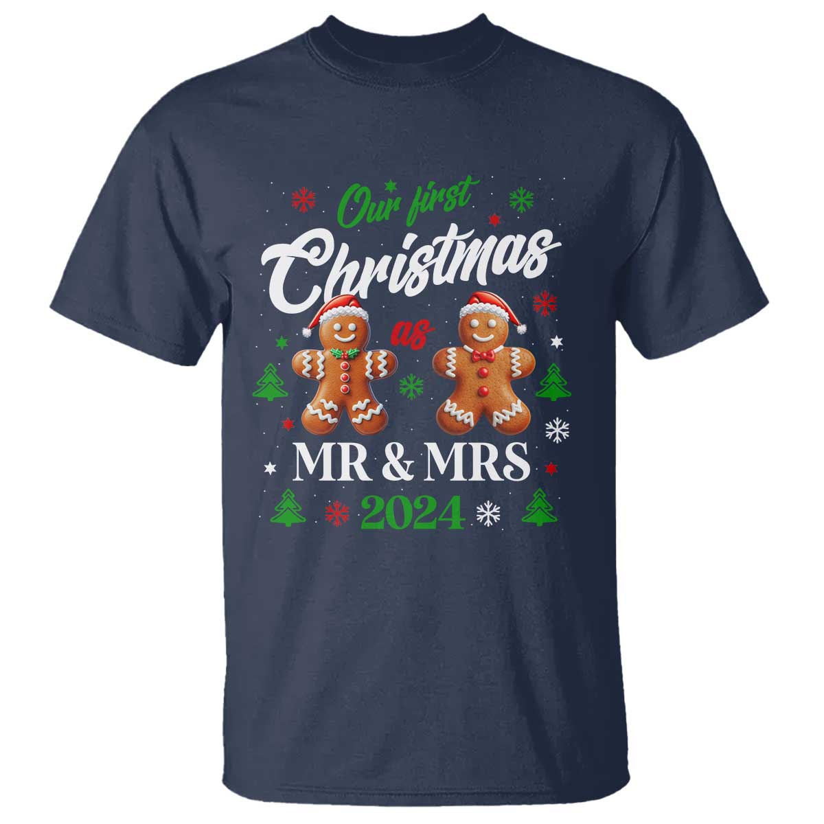 our-first-christmas-as-mr-mrs-2024-t-shirt-cute-gingerbread-couple