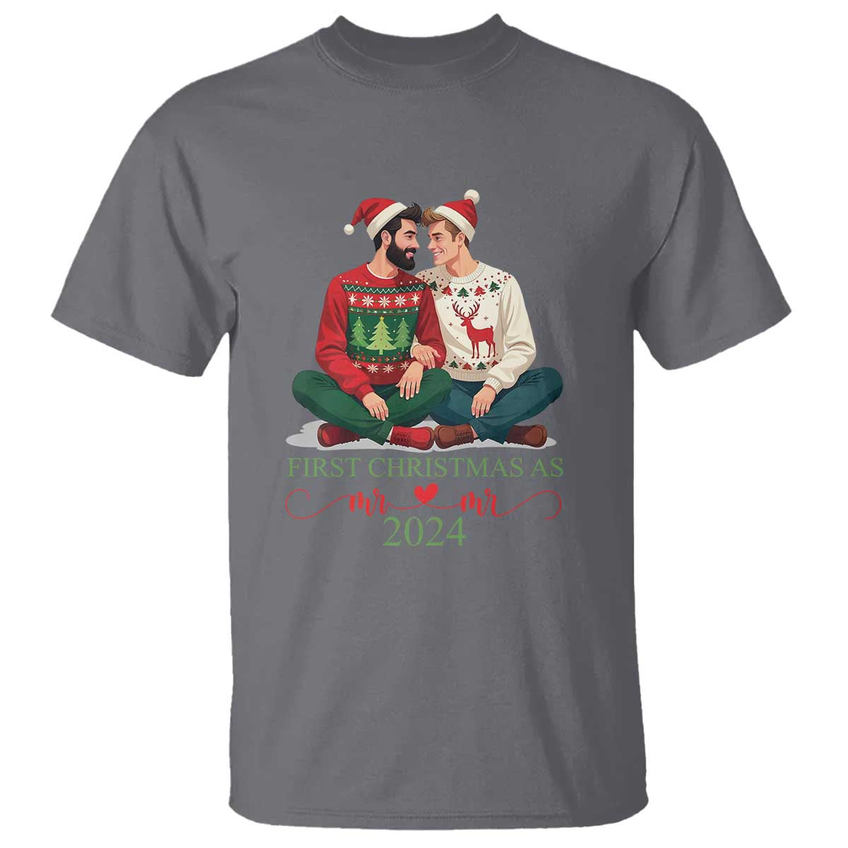 our-first-christmas-as-mr-mr-2024-t-shirt-lgbt-gay-couple-xmas