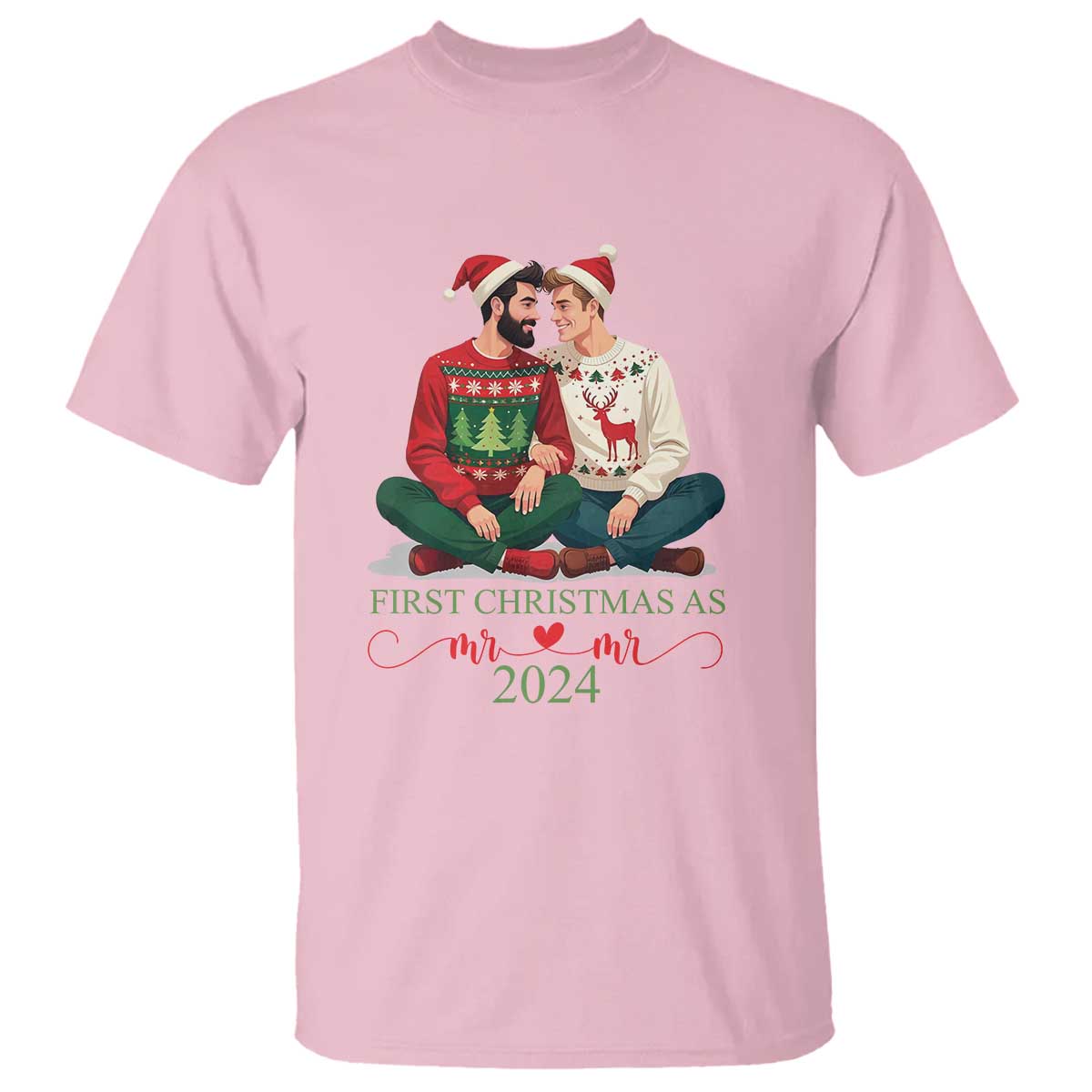 our-first-christmas-as-mr-mr-2024-t-shirt-lgbt-gay-couple-xmas