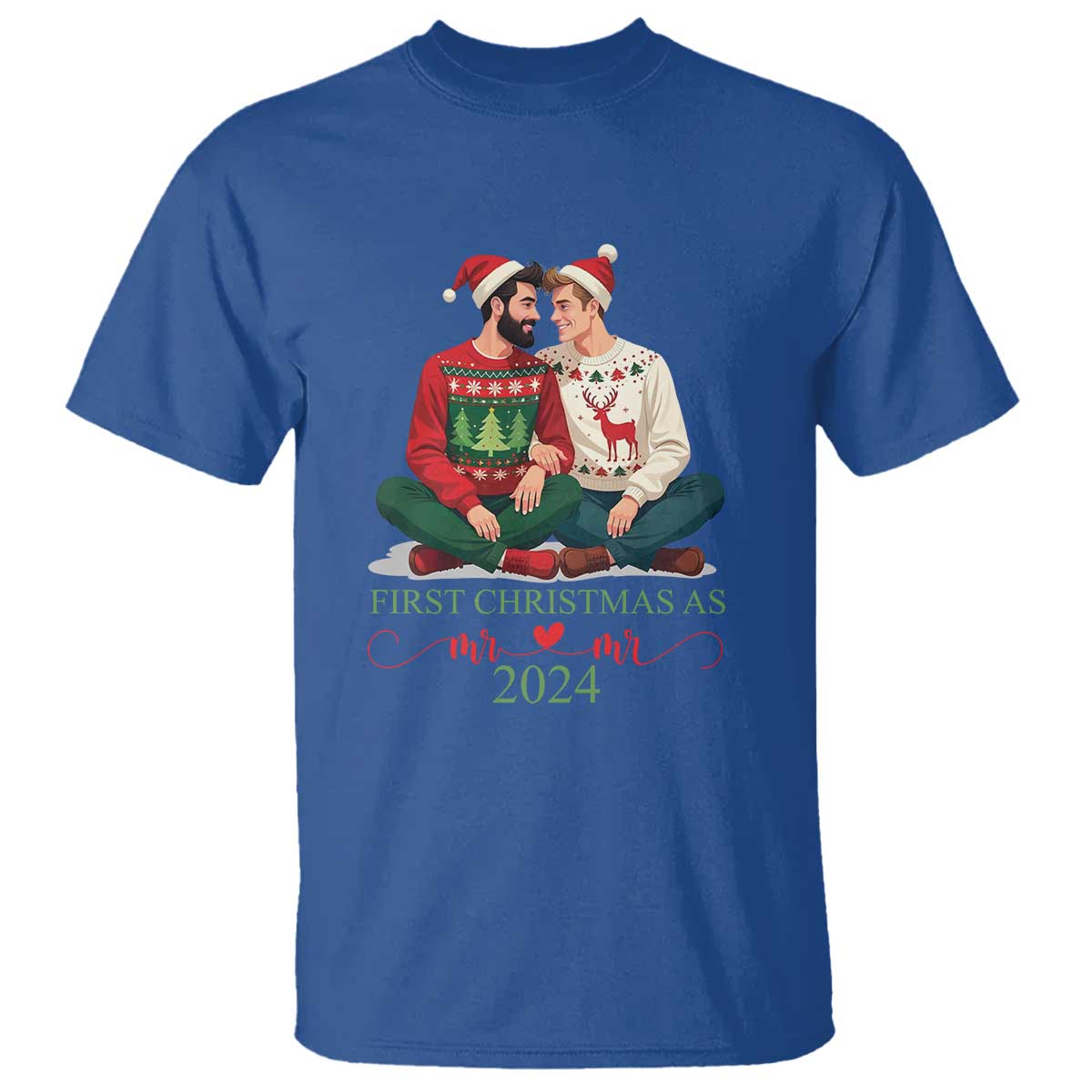 our-first-christmas-as-mr-mr-2024-t-shirt-lgbt-gay-couple-xmas