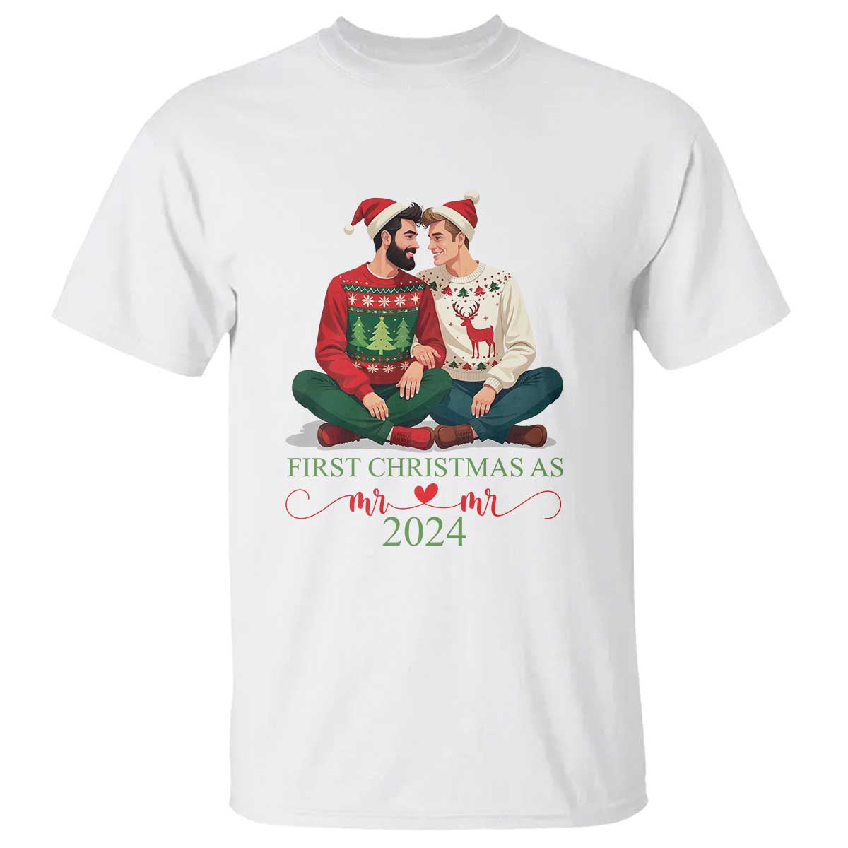 our-first-christmas-as-mr-mr-2024-t-shirt-lgbt-gay-couple-xmas