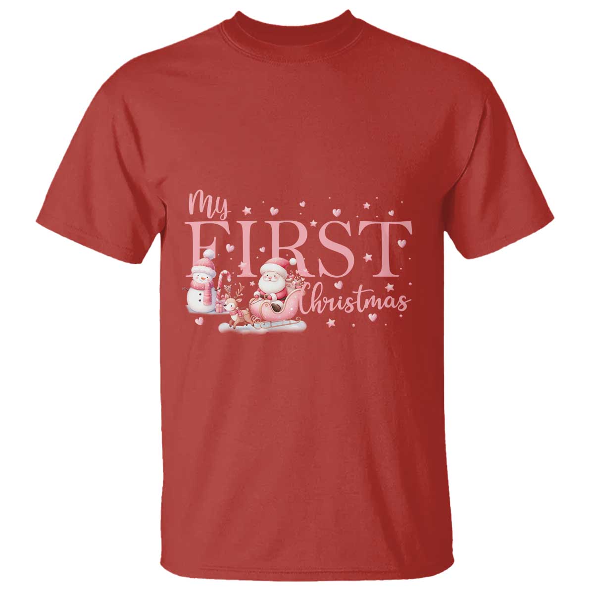 cute-first-christmas-t-shirt-pink-santa-snowman