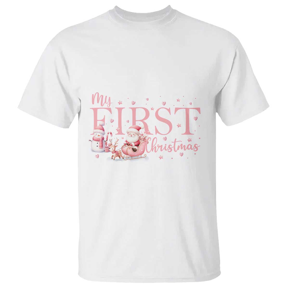 cute-first-christmas-t-shirt-pink-santa-snowman