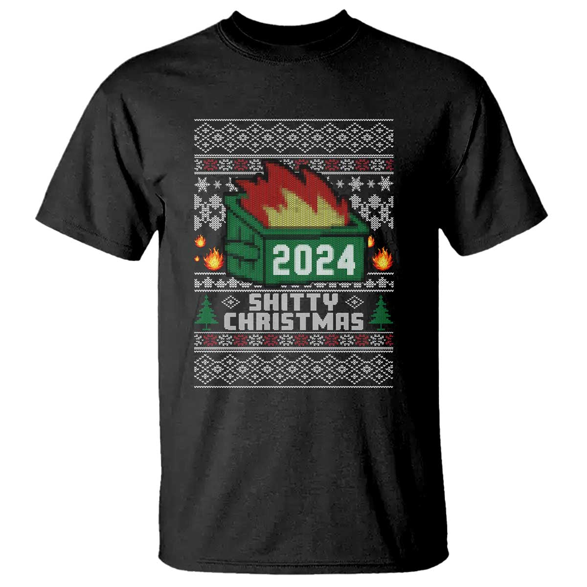 funny-shitty-christmas-2024-dumpster-fire-t-shirt