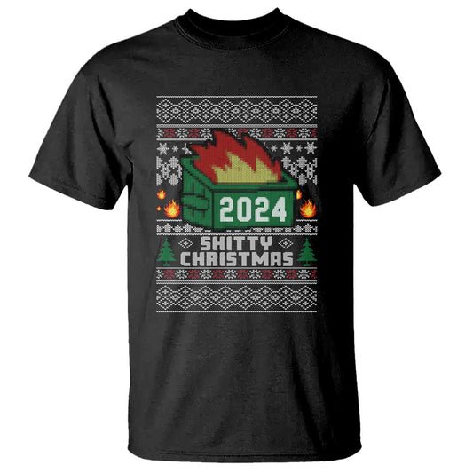 funny-shitty-christmas-2024-dumpster-fire-t-shirt