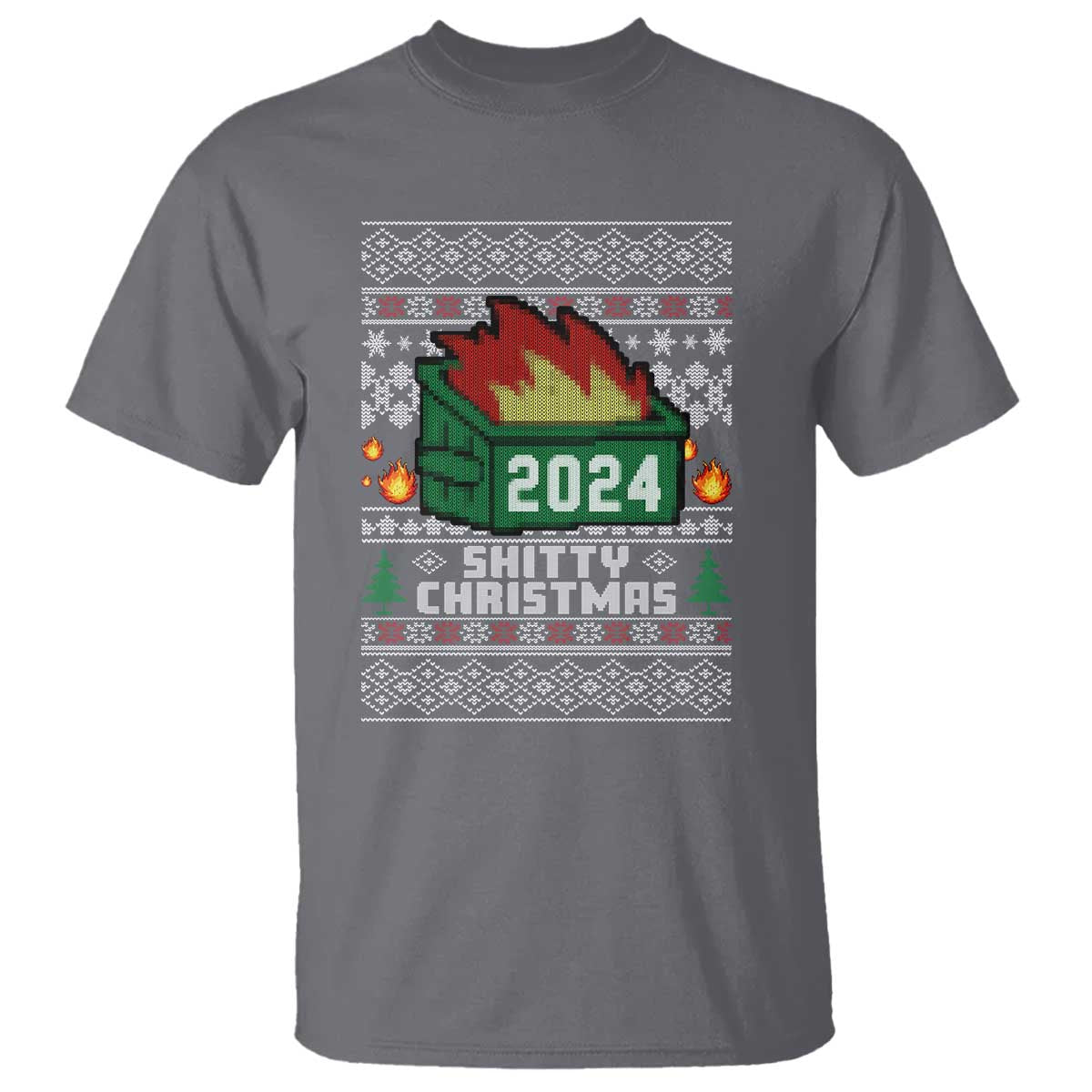 funny-shitty-christmas-2024-dumpster-fire-t-shirt