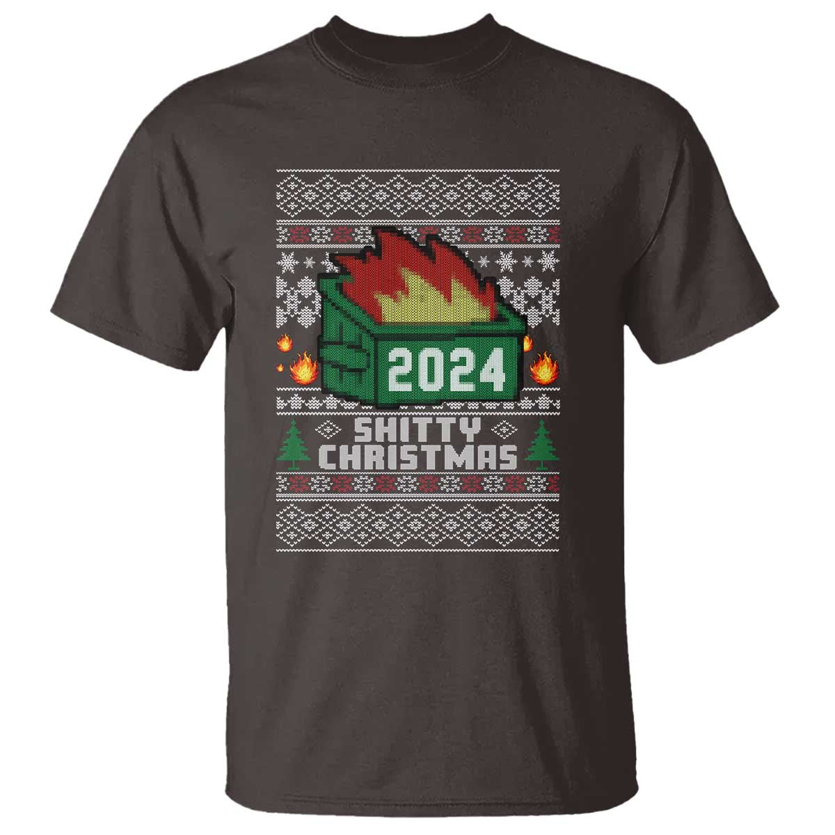 funny-shitty-christmas-2024-dumpster-fire-t-shirt