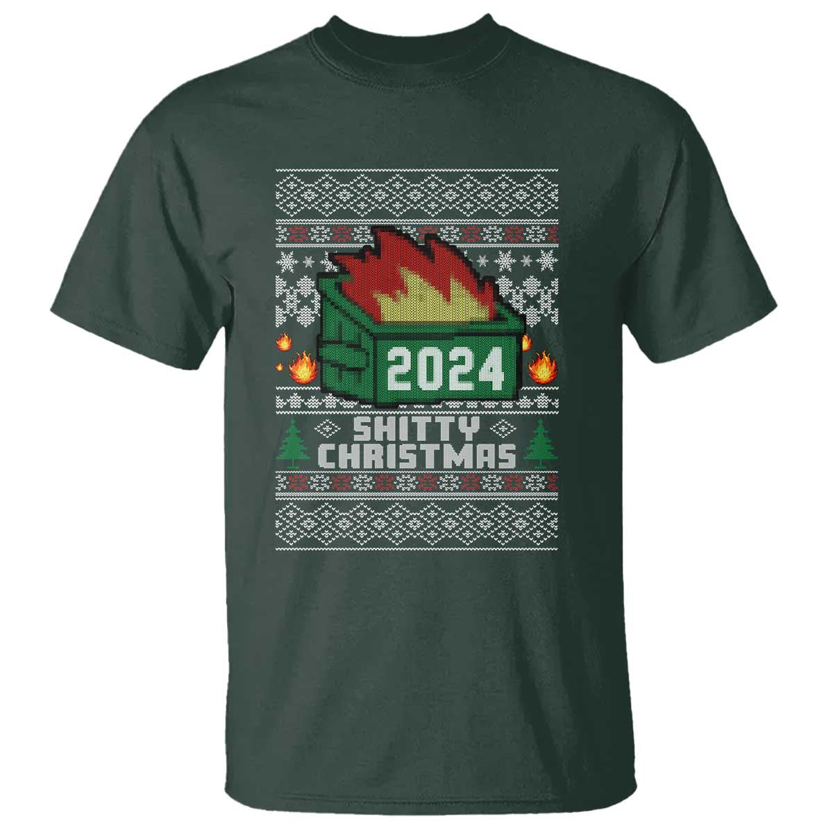 funny-shitty-christmas-2024-dumpster-fire-t-shirt